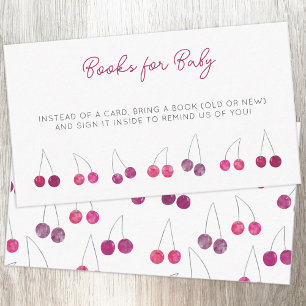 Cherry Baby Shower Book Request Enclosure Card