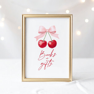 Cherry Baby Shower Books and Gifts Sign