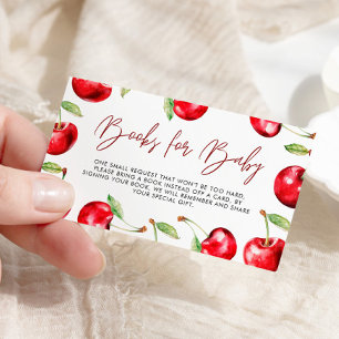 Cherry Baby Shower Books For Baby Enclosure Card
