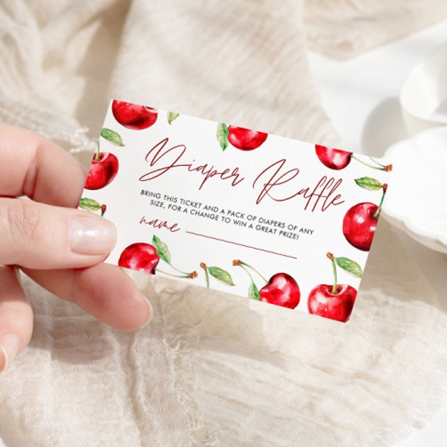 Cherry Baby Shower Diaper Raffle  Enclosure Card (Creator Uploaded)