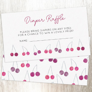 Cherry Baby Shower Diaper Raffle Enclosure Card