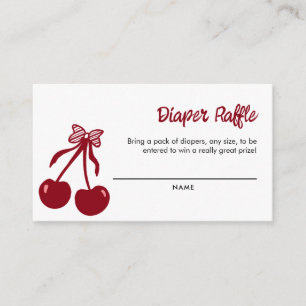 Cherry Baby Shower Diaper Raffle Ticket Game Enclosure Card