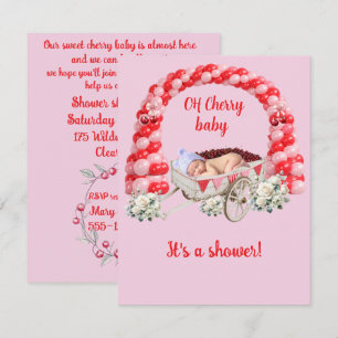 Cherry Baby Shower Digital Download Invitation