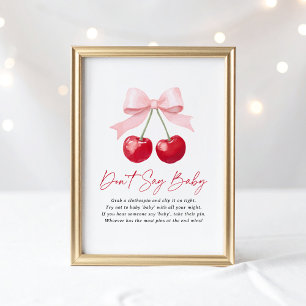Cherry Baby Shower Don't Say Baby Sign