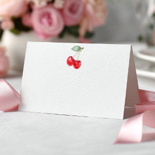 Cherry Baby Shower Folded Place Card or Food Tent