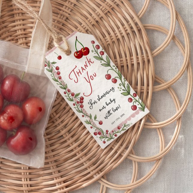 Cherry Baby Shower Gift Tag (Creator Uploaded)