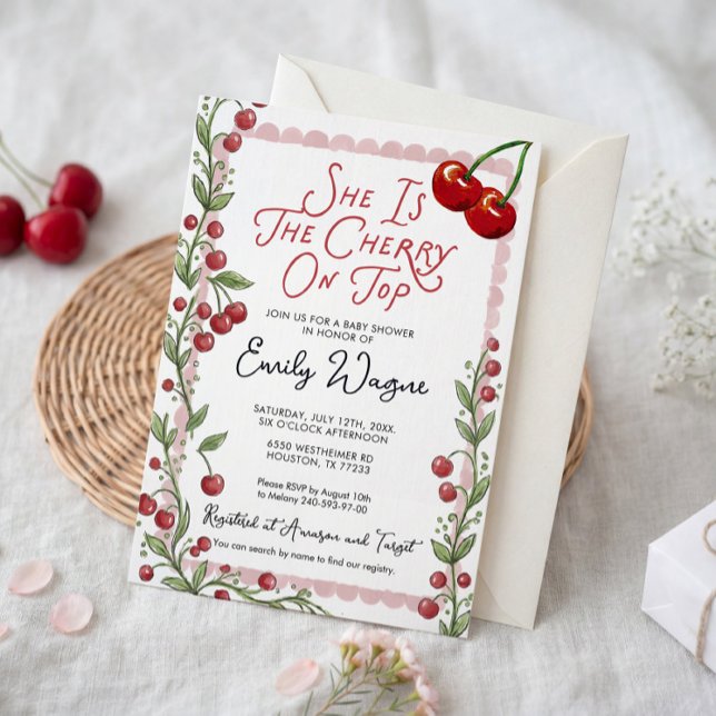 Cherry Baby Shower Invitation (Creator Uploaded)