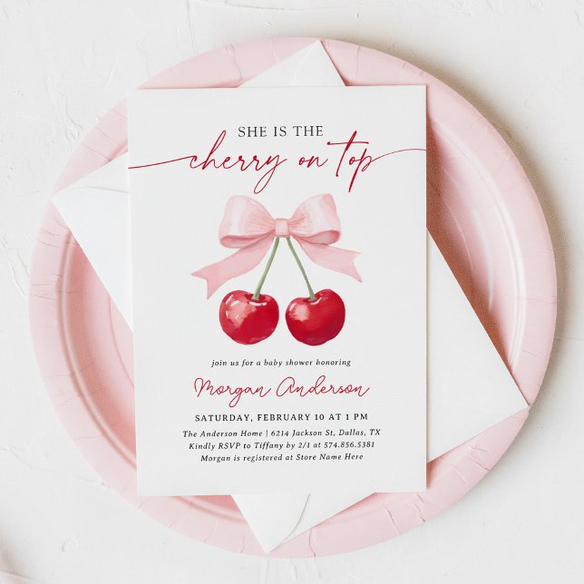 Cherry Baby Shower Invitation (Creator Uploaded)