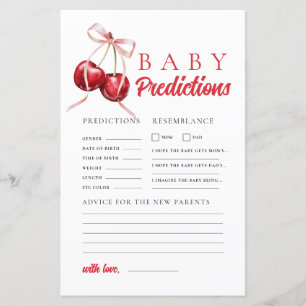 Cherry Baby Shower Prediction & Advice Game