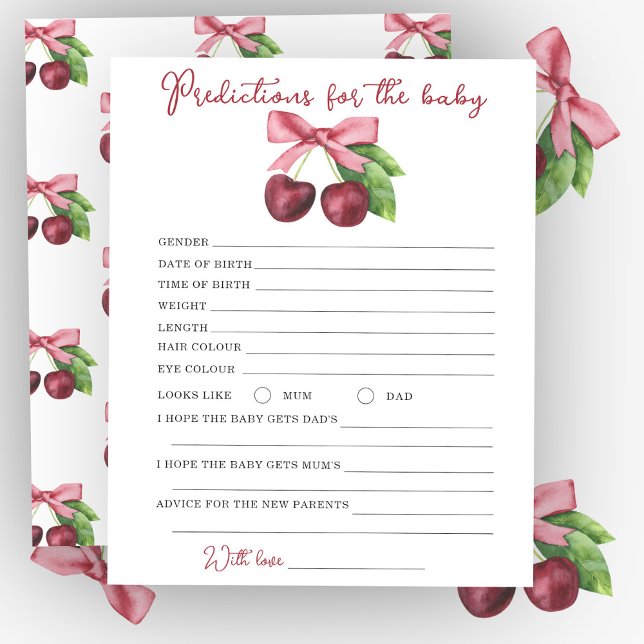 Cherry baby shower - predictions and advice baby (Creator Uploaded)