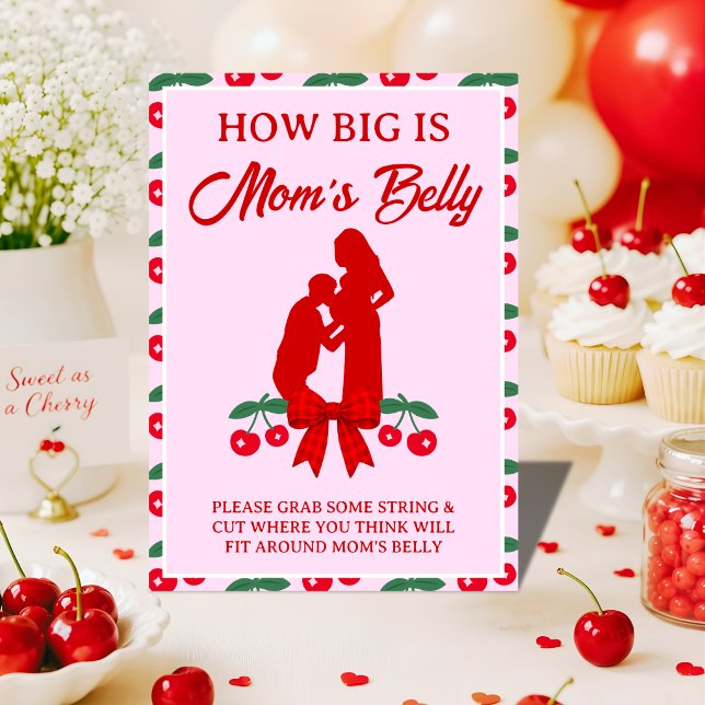 Cherry Baby Shower Red Gingham Bow Game Card (Creator Uploaded)