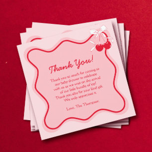 Cherry Baby Shower Thank You Card
