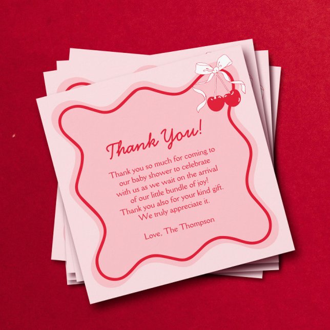 Cherry Baby Shower  Thank You Card (Creator Uploaded)