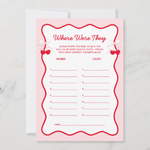 Cherry Baby Shower Where Were They Game Invitation