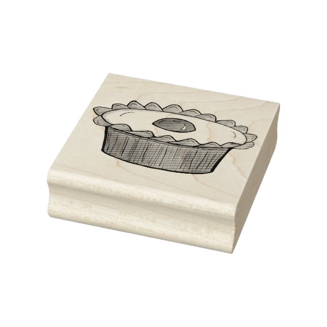 Cherry Bakewell Tart British Food UK Pastry Baking Rubber Stamp (Stamp)
