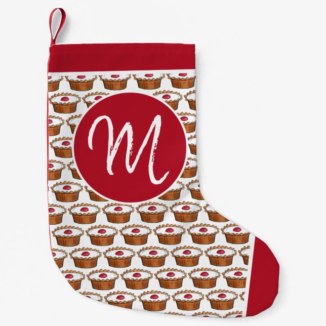 Cherry Bakewell Tart England British Food Sweet Small Christmas Stocking (Front)