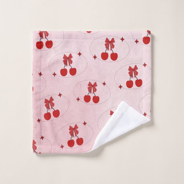 Cherry Bath Towel Set (Wash Cloth)