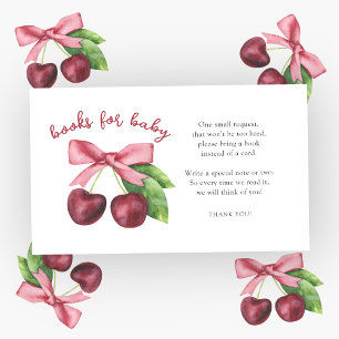 Cherry berry bow books for baby enclosure card