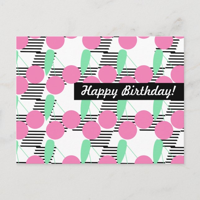 Cherry Birthday Any Occasion Personalised Postcard (Front)