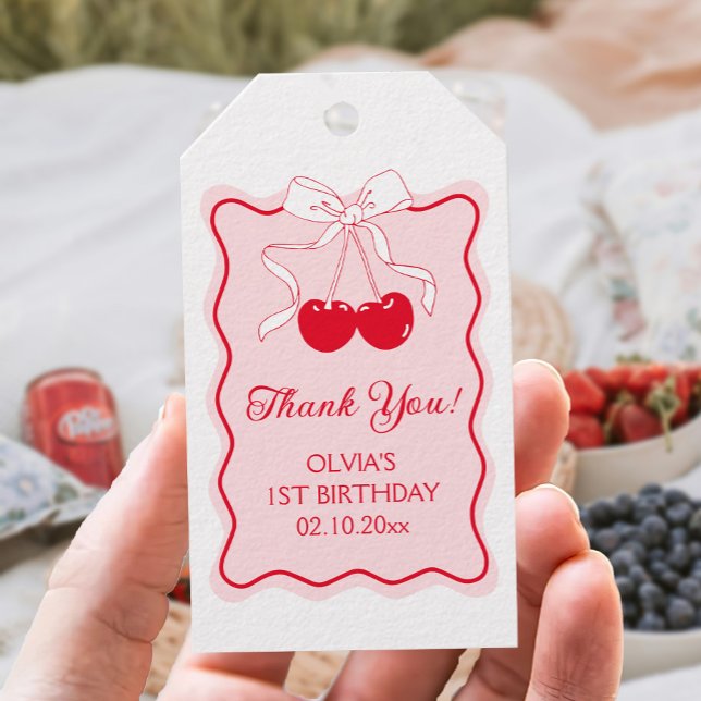 Cherry Birthday Party Favour Gift Tags (Creator Uploaded)