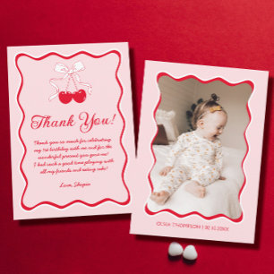 Cherry Birthday Party Thank You Card