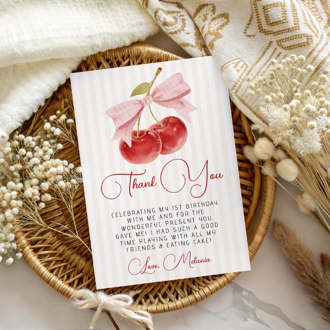 Cherry Birthday Thank You Card (Creator Uploaded)