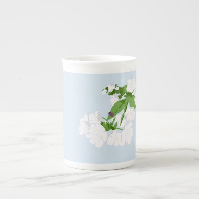 Cherry bkossom  bone china mug (Front)