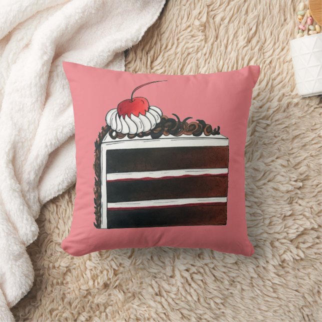 Cherry Black Forest Cake Shop Slice Bakery Baker Cushion (Blanket)