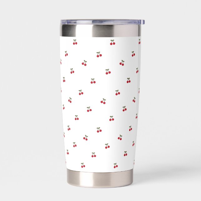 Cherry Bliss Stainless Steel Travel Tumbler (Left)