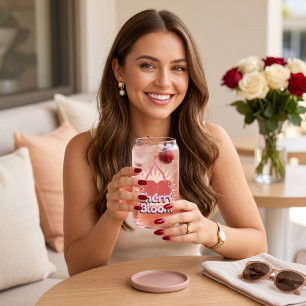 Cherry Bloom Can Glass