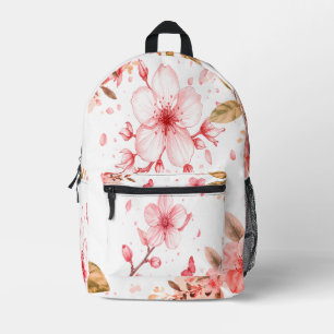 Cherry Bloom Elegance Printed Backpack