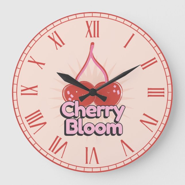 Cherry Bloom Large Clock (Front)