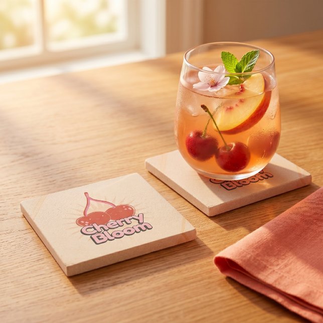 Cherry Bloom Stone Coaster (Creator Uploaded)