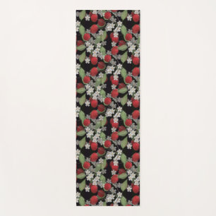 Cherry blooming flowers nature black yoga mat