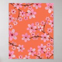 Cherry Blossom 10 Orange And Pink