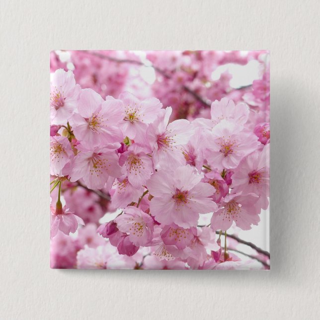 Cherry blossom 15 cm square badge (Front)