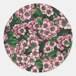 Cherry blossom 2 classic round sticker