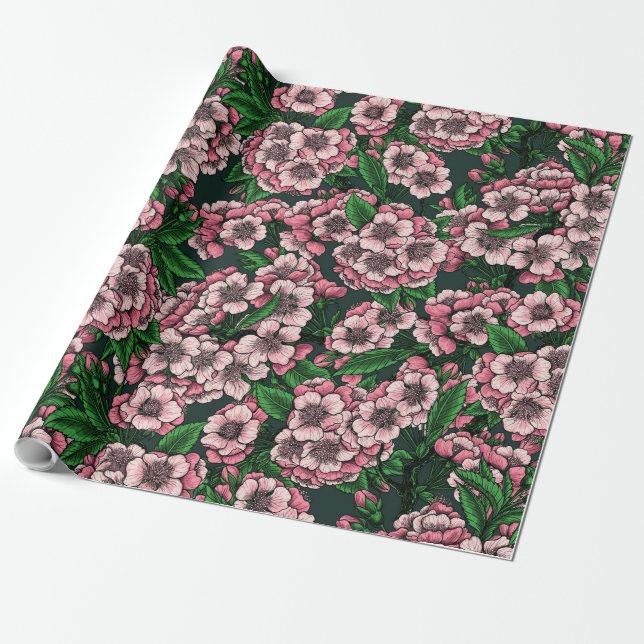 Cherry blossom 2 wrapping paper (Unrolled)