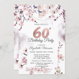 Cherry Blossom 60th Birthday  Invitation