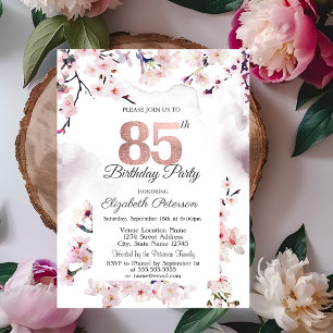 Cherry Blossom 85th Birthday  Invitation