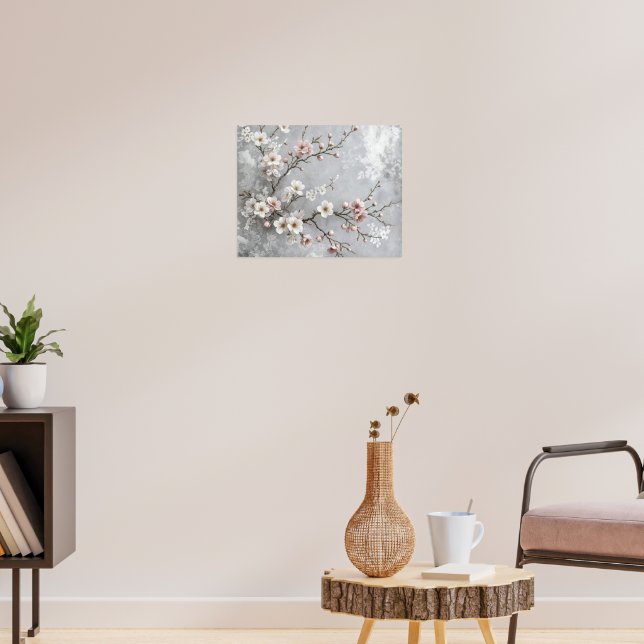 Cherry Blossom Abstract Poster (Living Room 3)