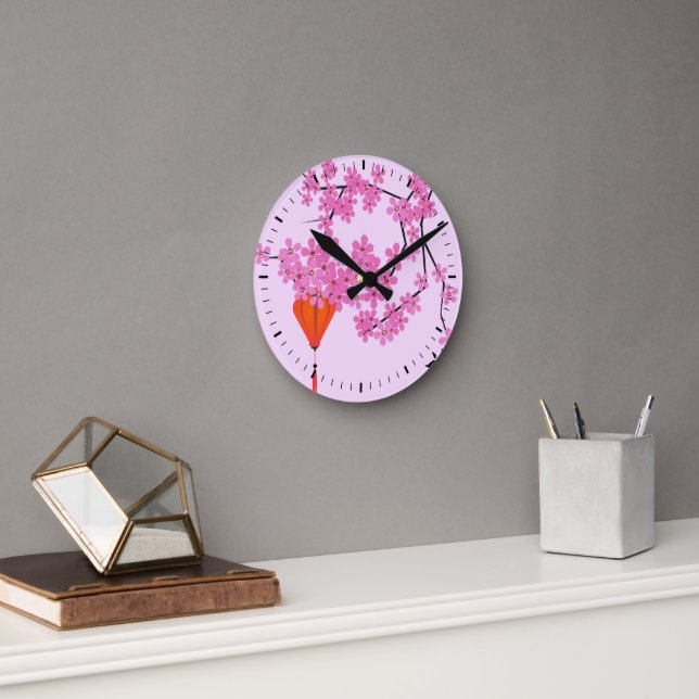 Cherry Blossom Acrylic Wall Clock (Office)
