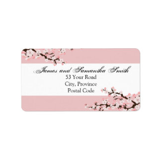 Cherry Blossom Address Label - Pink White Wedding