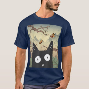 Cherry Blossom Aesthetic Alt Cute Anime Kitten Nek T-Shirt