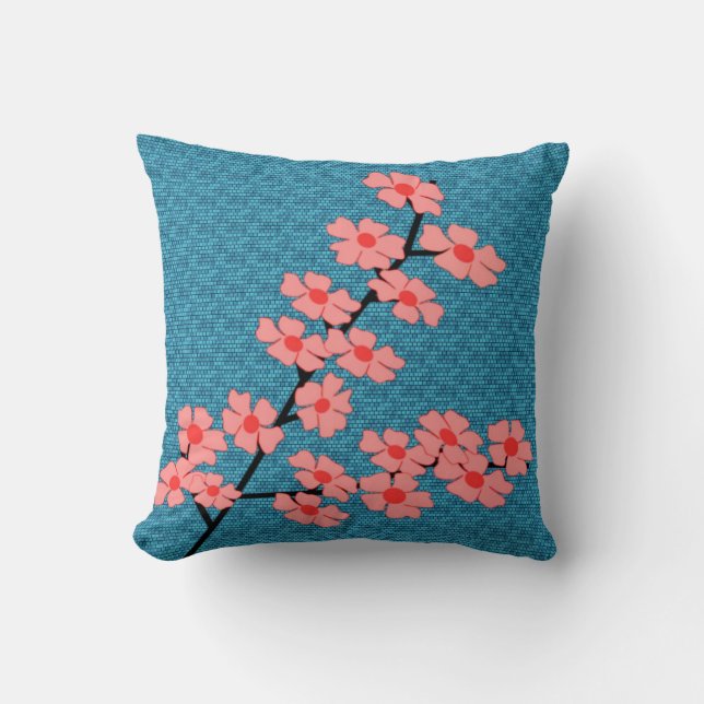 Cherry Blossom American Mojo Pillow (Front)