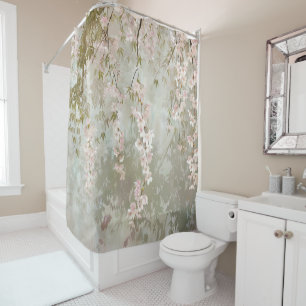 Cherry Blossom and Bamboo Shower Curtain