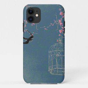 Cherry blossom and birdcage Case-Mate iPhone case