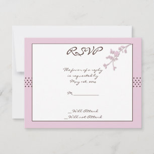 Cherry Blossom and Brown Polka Dot Response Card