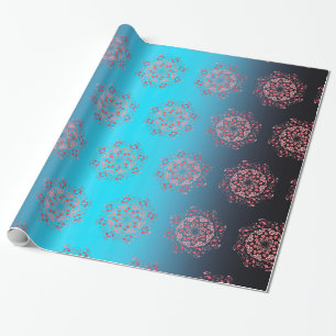 Cherry Blossom and Goldfish in blue Wrapping Paper