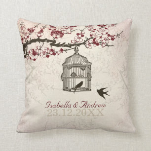 Cherry Blossom and Love Birds Cushion